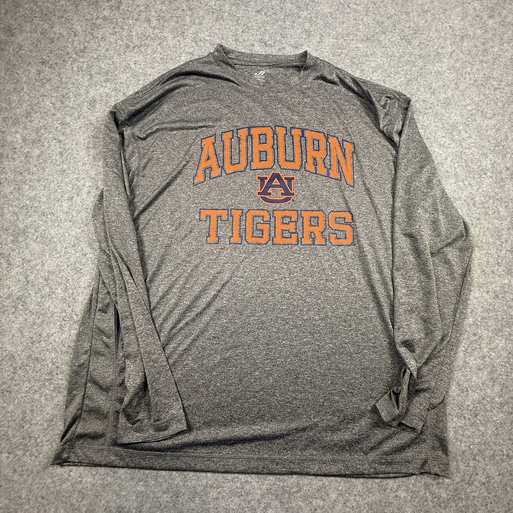 Auburn Tigers J America Men XL Long Sleeve Performance Shirt Gray NCAA Football